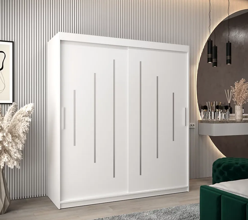Armoire York a portes coulissantes H. 200 x L. 180 x P. 62 2 portes