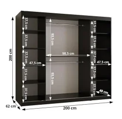 Armoire Zaluzja a portes coulissantes H. 200 x L. 200 x P. 62 2 portes