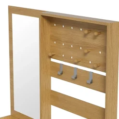 Armoires d'entrée Moderne en Bois Naturel, avec Crochets Réglables et Étagères Spacieuses, Banc à Chaussures Intégré