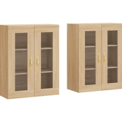 Armoires murales 2 pcs chêne sonoma bois d'ingénierie vidaXL