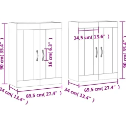 Armoires murales 2 pcs chêne sonoma bois d'ingénierie vidaXL