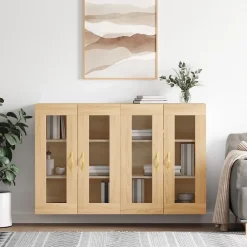 Armoires murales 2 pcs chêne sonoma bois d'ingénierie vidaXL