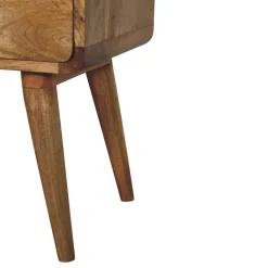 Artisan Furniture Bois massif Newton effet chêne table de chevet, 1 tiroir, 1 étagère, beige