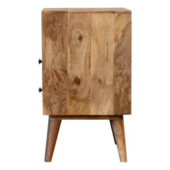 Artisan Furniture Bois massif Classic effet chêne table de chevet, 2 tiroirs, 1 niche ouverte, marron