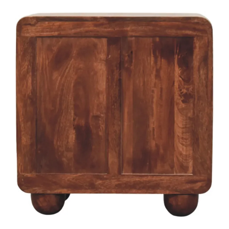 Artisan Furniture Bois massif 3 tiroir arrondi commode, marron