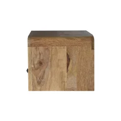 Artisan Furniture Bois massif massif table de chevet suspendue, 1 tiroir avec 1 ouvert-étagère, effet chêne, marron