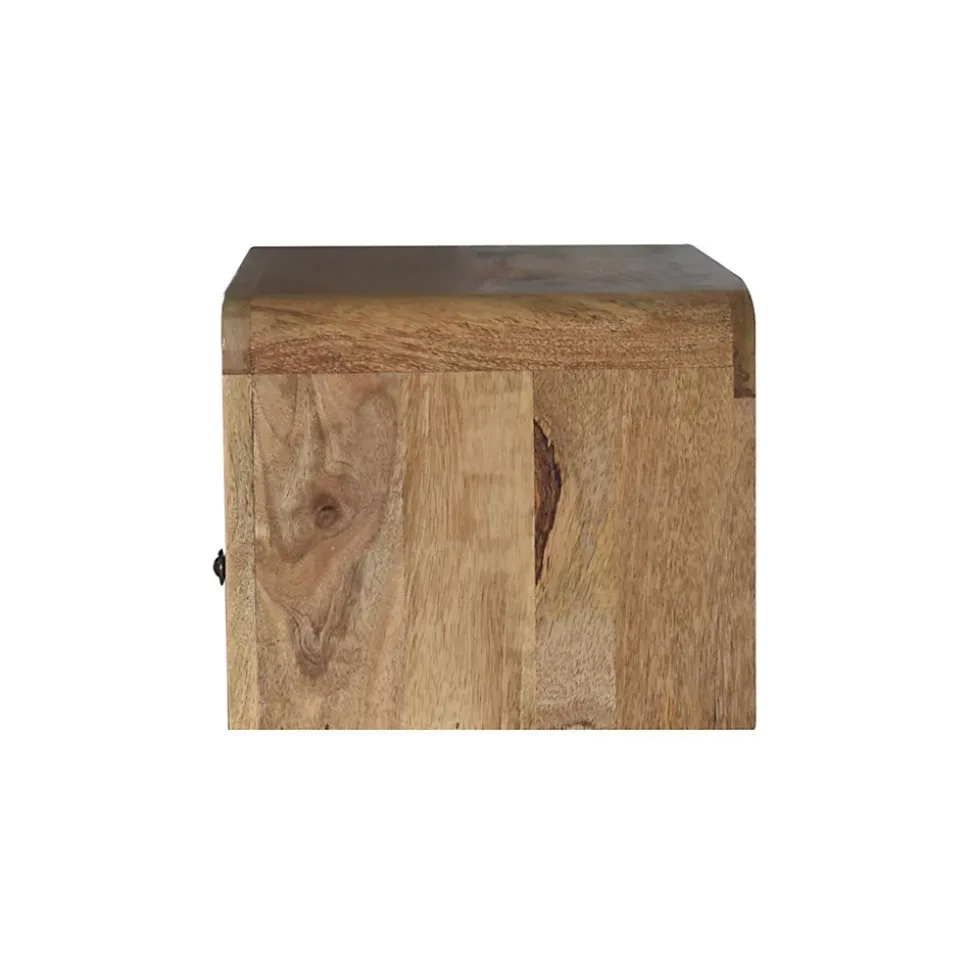 Artisan Furniture Bois massif massif table de chevet suspendue, 1 tiroir avec 1 ouvert-étagère, effet chêne, marron