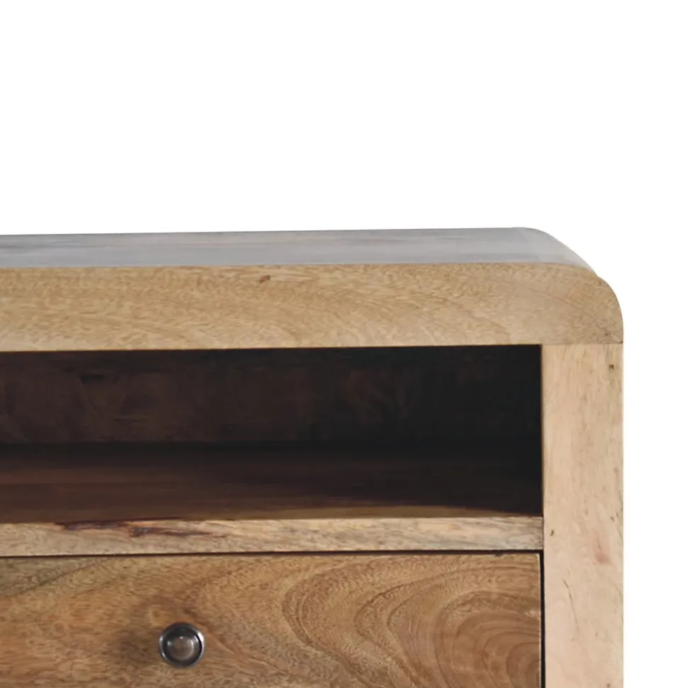 Artisan Furniture Bois massif massif table de chevet suspendue, 1 tiroir avec 1 ouvert-étagère, effet chêne, marron