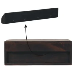 Artisan Furniture Bois massif rotin Curve à fixation murale Drawer, marron foncé