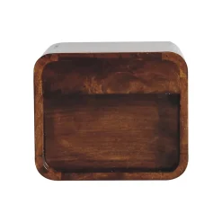 Artisan Furniture Bois massif Extra Mini courbé châtaignier table de chevet à fixation murale, 1 tiroir et niche ouverte