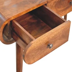 Artisan Furniture Bois massif châtaignier Mirror coiffeuse, 3 tiroirs, marron foncé