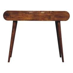 Artisan Furniture Bois massif châtaignier Mirror coiffeuse, 3 tiroirs, marron foncé