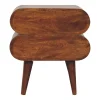 Artisan Furniture Bois massif Bubble châtaignier table de chevet, 2 tiroirs, marron foncé
