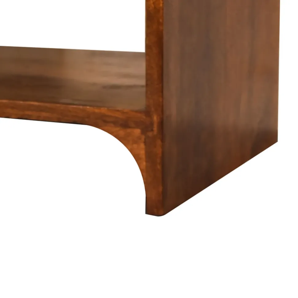 Artisan Furniture Bois massif Newton table de chevet, 1 tiroir et ouvert étagère, marron foncé