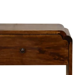 Artisan Furniture Bois massif Newton table de chevet, 1 tiroir et ouvert étagère, marron foncé