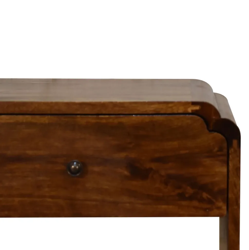 Artisan Furniture Bois massif Newton table de chevet, 1 tiroir et ouvert étagère, marron foncé