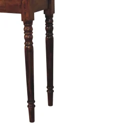 Artisan Furniture Bois massif pieds tournés 3 tiroir châtaignier Console, 3 tiroirs, marron foncé