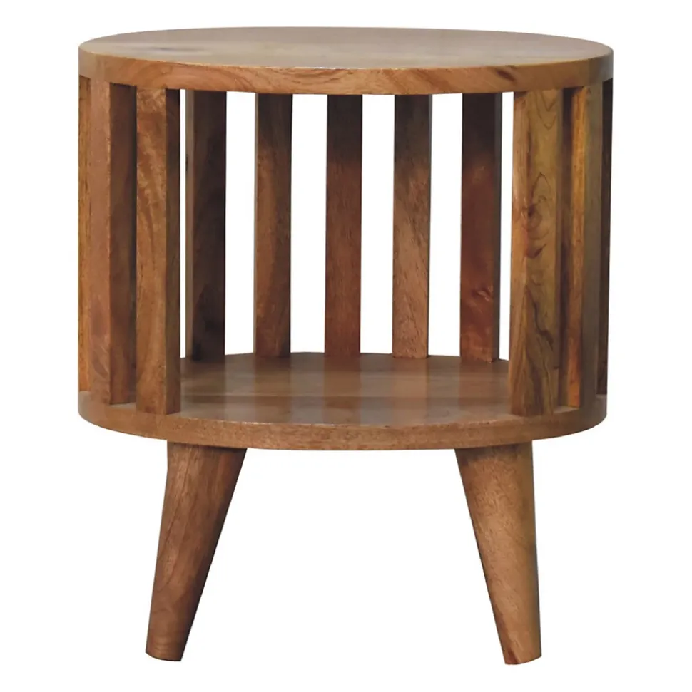 Artisan Furniture Bois massif Ariella Single étagère table de chevet, ouvert étagère, beige