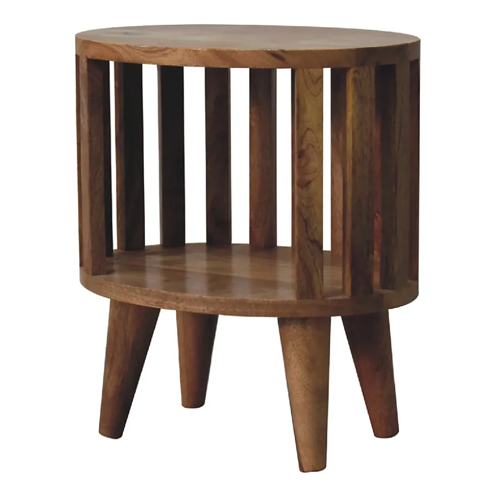 Artisan Furniture Bois massif Ariella Single étagère table de chevet, ouvert étagère, beige