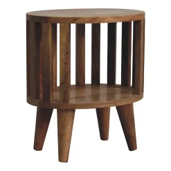 Artisan Furniture Bois massif Ariella Single étagère table de chevet, ouvert étagère, beige