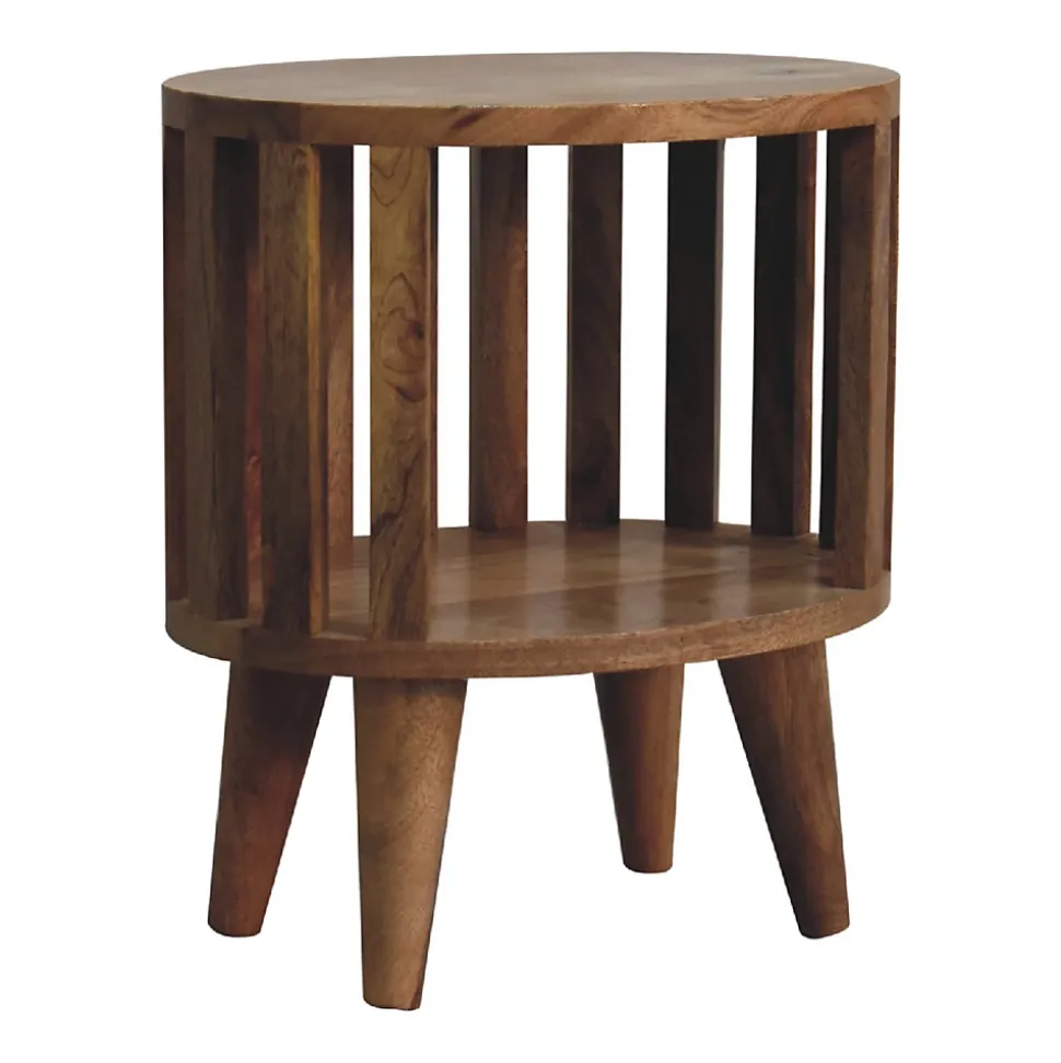 Artisan Furniture Bois massif Ariella Single étagère table de chevet, ouvert étagère, beige
