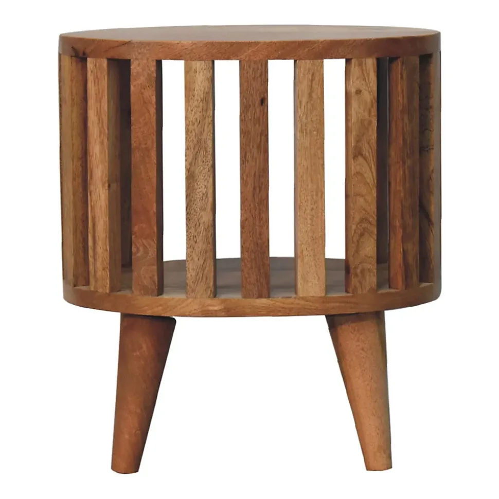 Artisan Furniture Bois massif Ariella Single étagère table de chevet, ouvert étagère, beige