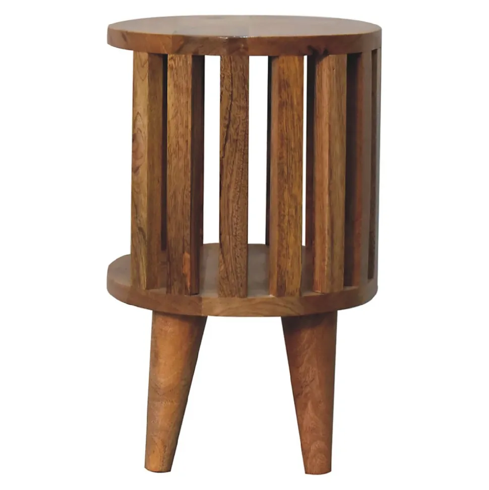 Artisan Furniture Bois massif Ariella Single étagère table de chevet, ouvert étagère, beige