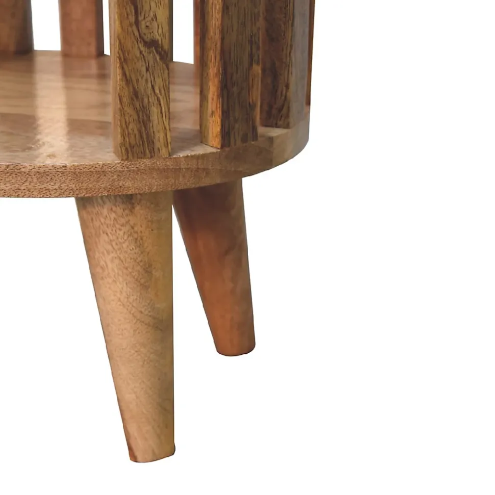 Artisan Furniture Bois massif Ariella Single étagère table de chevet, ouvert étagère, beige