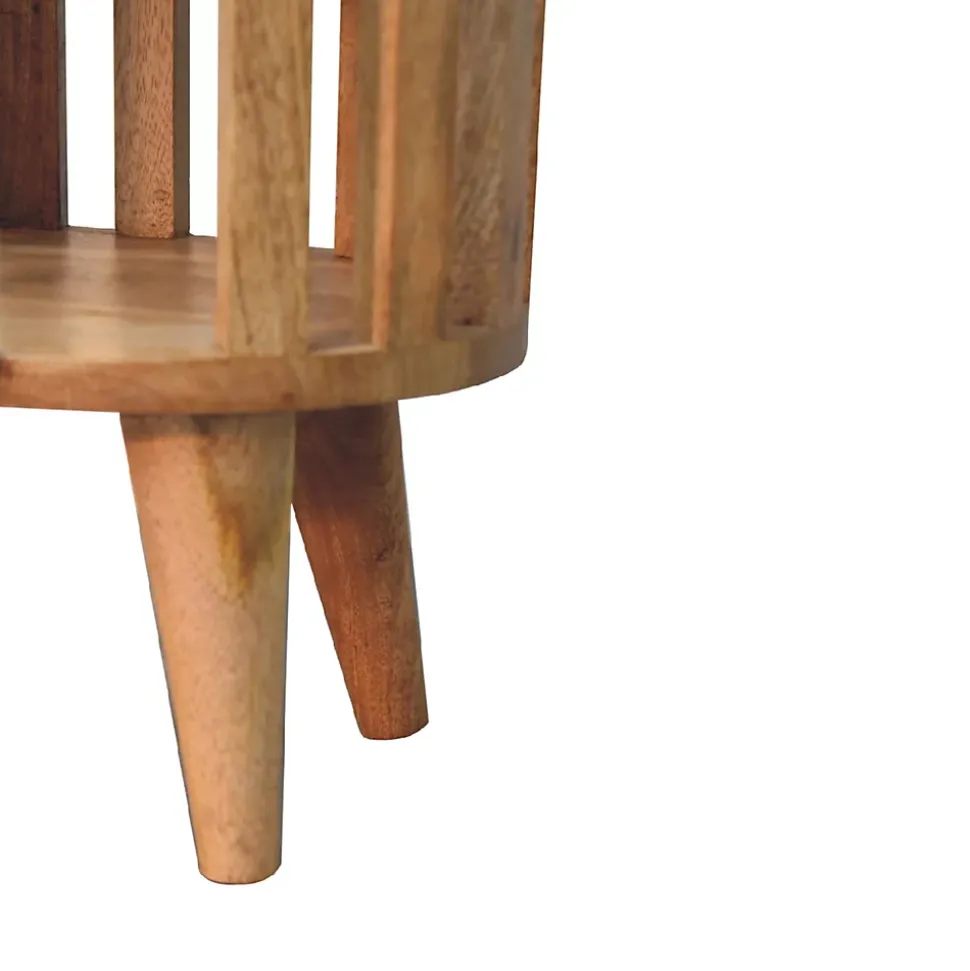 Artisan Furniture Bois massif Ariella Double étagère effet chêne table de chevet, marron