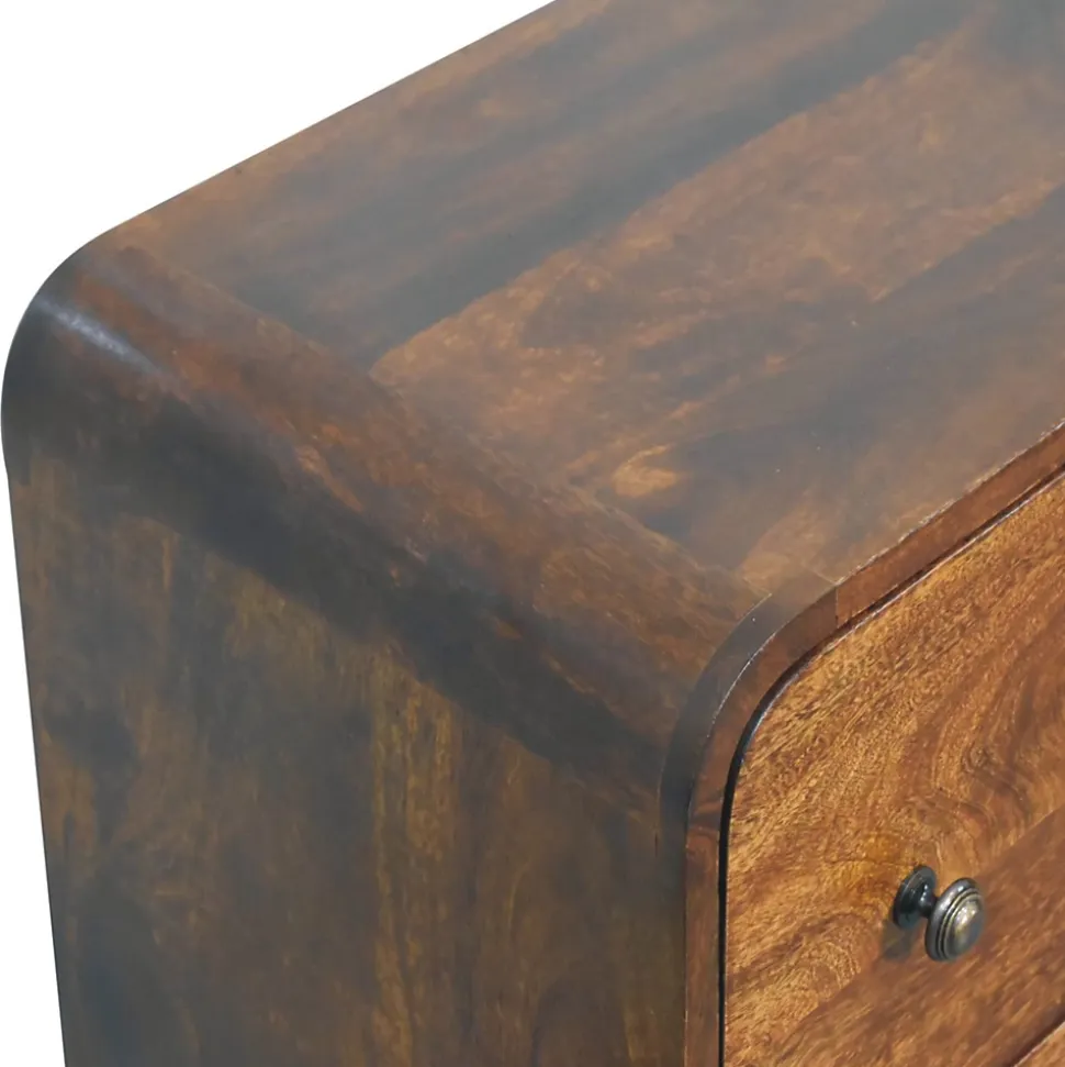 Artisan Furniture Bois massif Aspen commode étroite, 3 tiroirs, marron