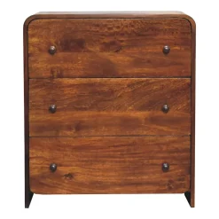 Artisan Furniture Bois massif Aspen commode étroite, 3 tiroirs, marron