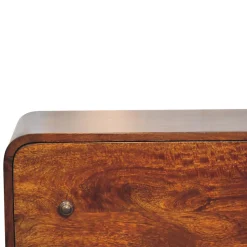 Artisan Furniture Bois massif Aspen commode étroite, 3 tiroirs, marron
