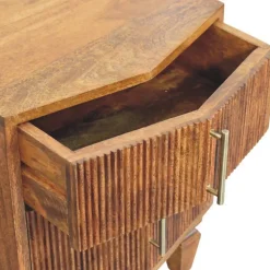 Artisan Furniture Bois massif Louvre table de chevet, 2 tiroirs, marron