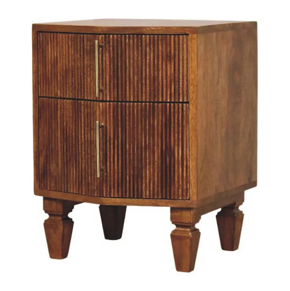 Artisan Furniture Bois massif Louvre table de chevet, 2 tiroirs, marron