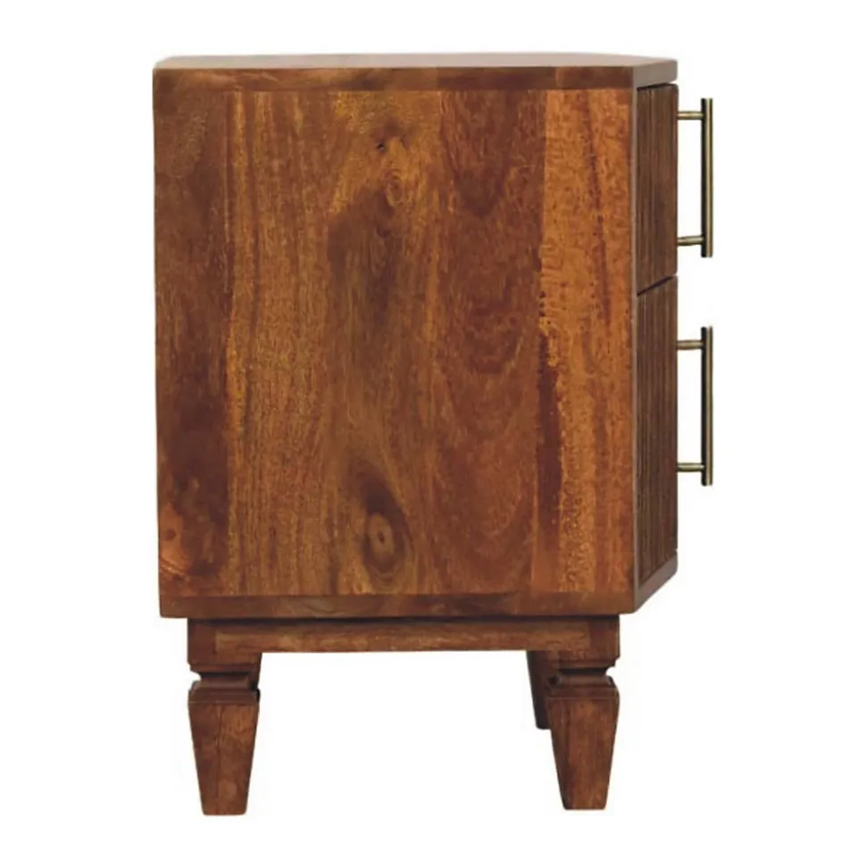 Artisan Furniture Bois massif Louvre table de chevet, 2 tiroirs, marron