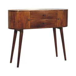 Artisan Furniture Bois massif Grove châtaignier console, 2 tiroirs, 2 Doors, marron