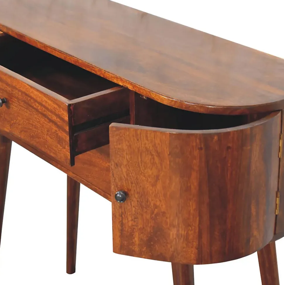 Artisan Furniture Bois massif Grove châtaignier console, 2 tiroirs, 2 Doors, marron