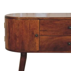 Artisan Furniture Bois massif Grove châtaignier console, 2 tiroirs, 2 Doors, marron