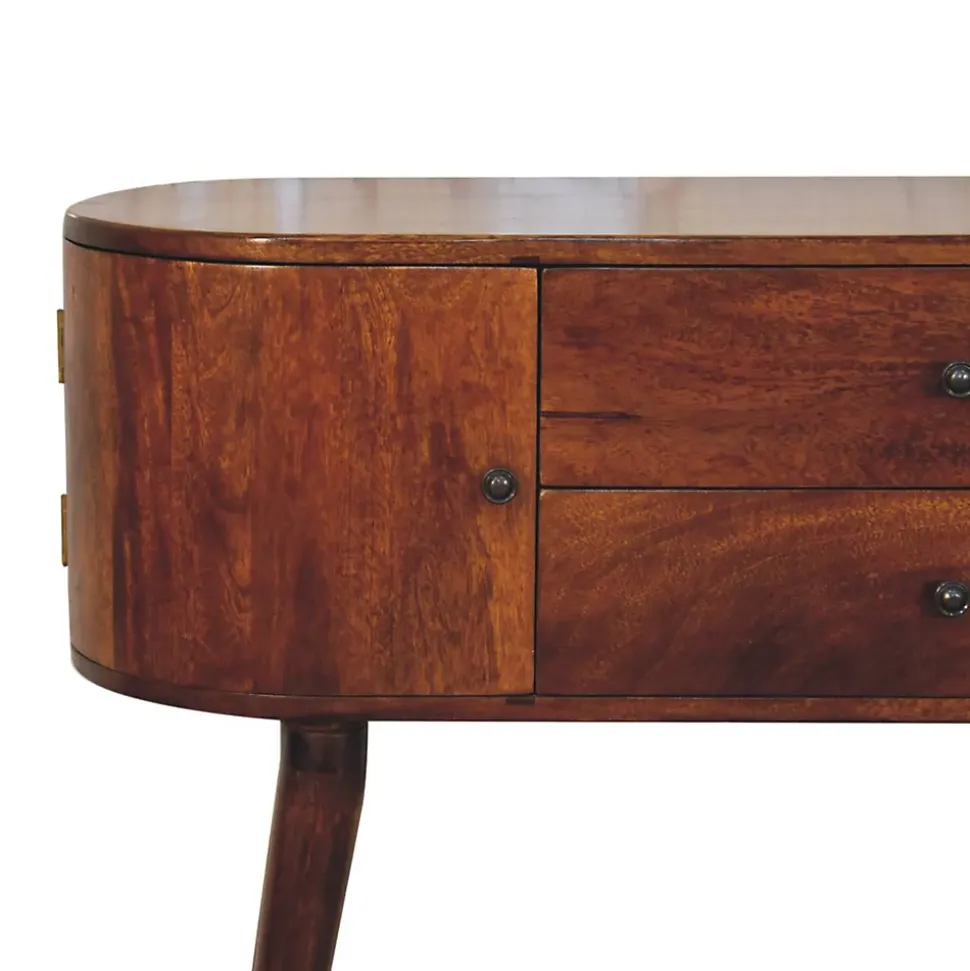 Artisan Furniture Bois massif Grove châtaignier console, 2 tiroirs, 2 Doors, marron