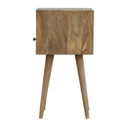 Artisan Furniture Bois massif Mini effet chêne table de chevet, 1 tiroir, 1 étagère, beige