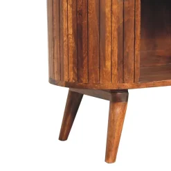 Artisan Furniture Bois massif Cortez châtaignier ouvert meuble, 3 étagères, marron