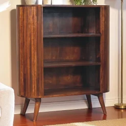 Artisan Furniture Bois massif Cortez châtaignier ouvert meuble, 3 étagères, marron