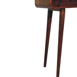 Artisan Furniture Bois massif châtaignier courbé Hallway Table, 2 tiroirs, marron foncé