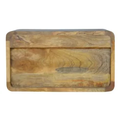 Artisan Furniture Bois massif Floating Curve niche ouverte table de chevet, 1 tiroir et ouvert étagère, beige