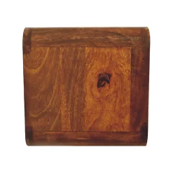 Artisan Furniture Bois massif Floating Mini châtaignier table de chevet, 2 tiroirs, marron foncé