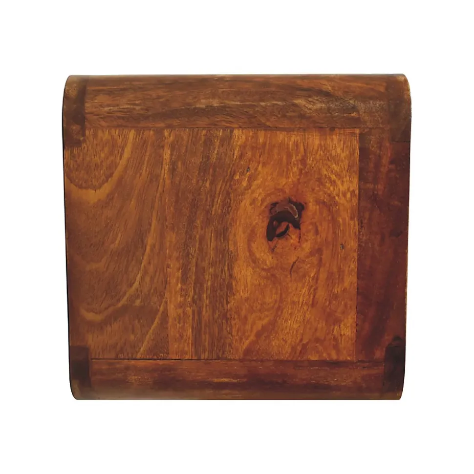 Artisan Furniture Bois massif Floating Mini châtaignier table de chevet, 2 tiroirs, marron foncé