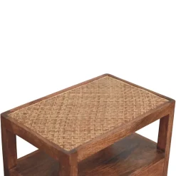 Artisan Furniture Bois massif The Caldera table de chevet, 1 tiroir, 1 étagère, marron