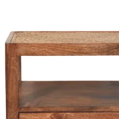 Artisan Furniture Bois massif The Caldera table de chevet, 1 tiroir, 1 étagère, marron