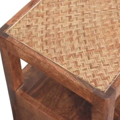Artisan Furniture Bois massif The Caldera table de chevet, 1 tiroir, 1 étagère, marron