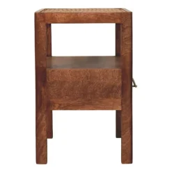 Artisan Furniture Bois massif The Caldera table de chevet, 1 tiroir, 1 étagère, marron